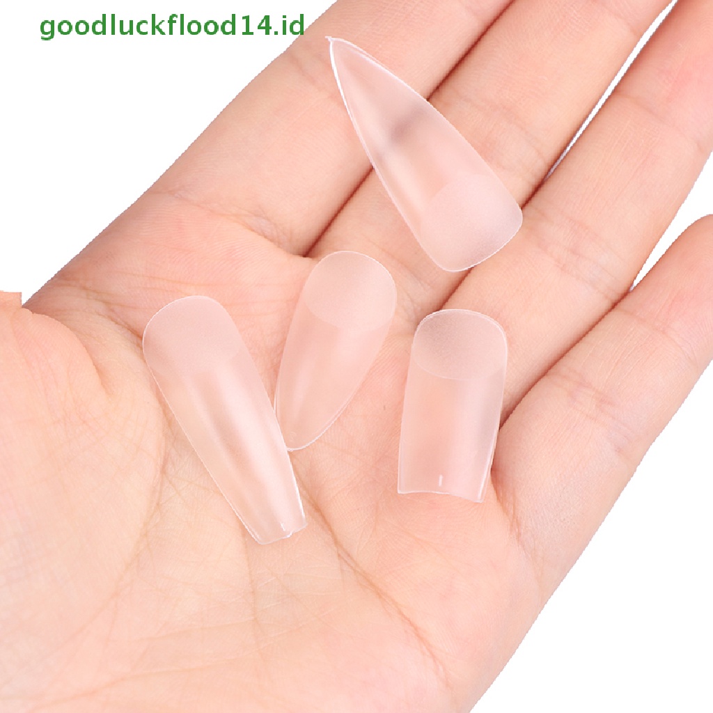 [GOOGFOUR] 100pcs Full Cover Frosted Dan No Trace Kuku Palsu Kuku Buatan Art Tips Tools [TOP]