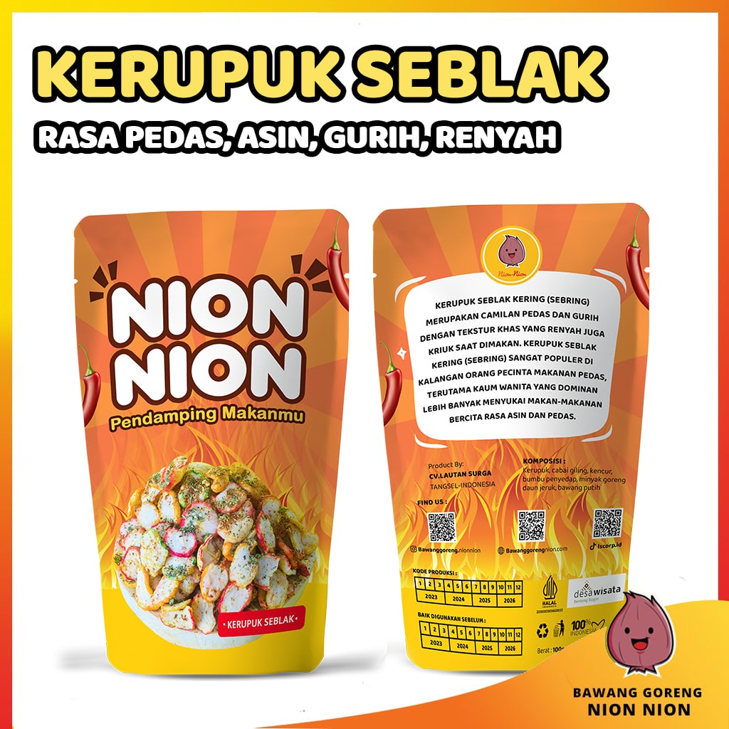 

Kerupuk Seblak Pedas Daun Jeruk Kerupuk Bawang Bantet, Kerupuk Bawang Gurih, Renyah Murah 100 Gram