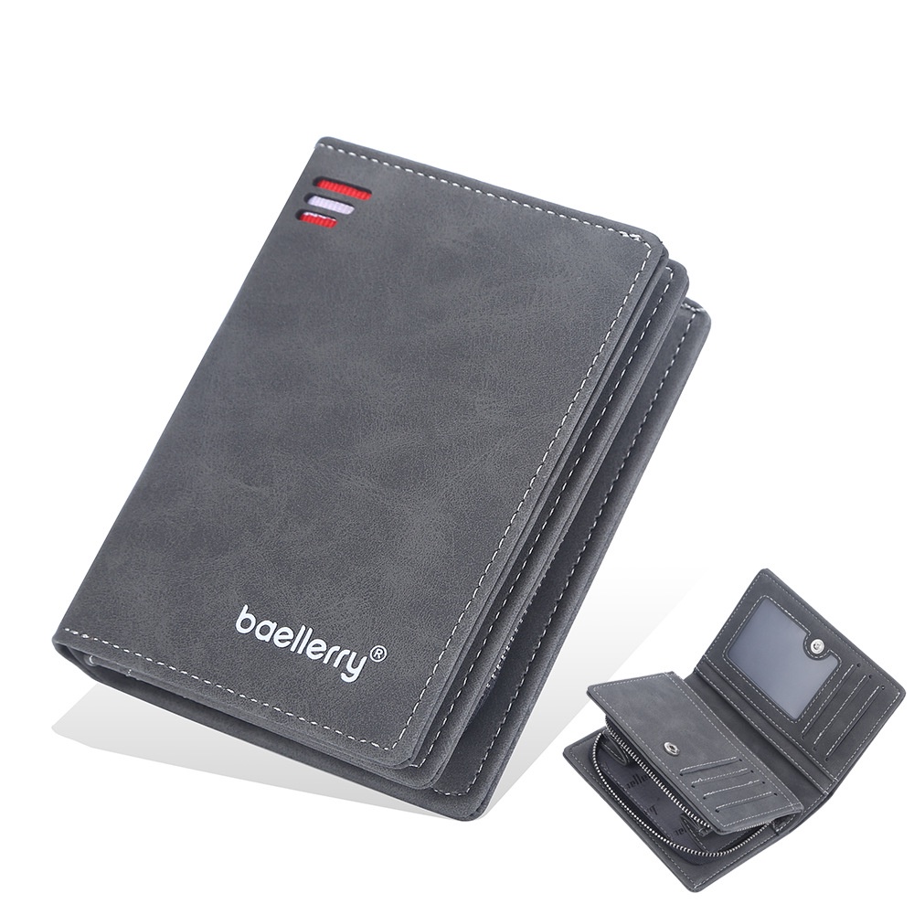 DOMPET LIPAT WANITA BAELLERRY ORIGINAL KULIT ABU-ABU TRAXPAD KEKINIAN SIMPLE WA627G3 IMPORT KECIL KARTU SLOT RESLETING UANG KOIN MINI KOREA PENDEK BRANDED PREMIUM BATAM REMAJA CEWEK MURAH