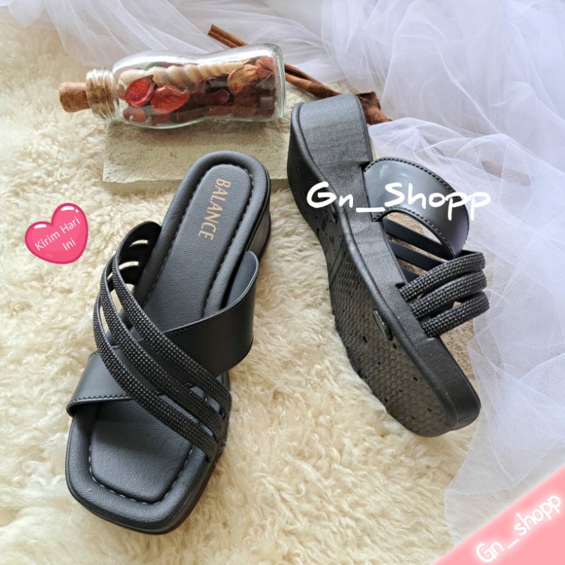 Sandal Wanita WEDGES 4,5CM Terlaris Tali Platform Balance 2212-B1