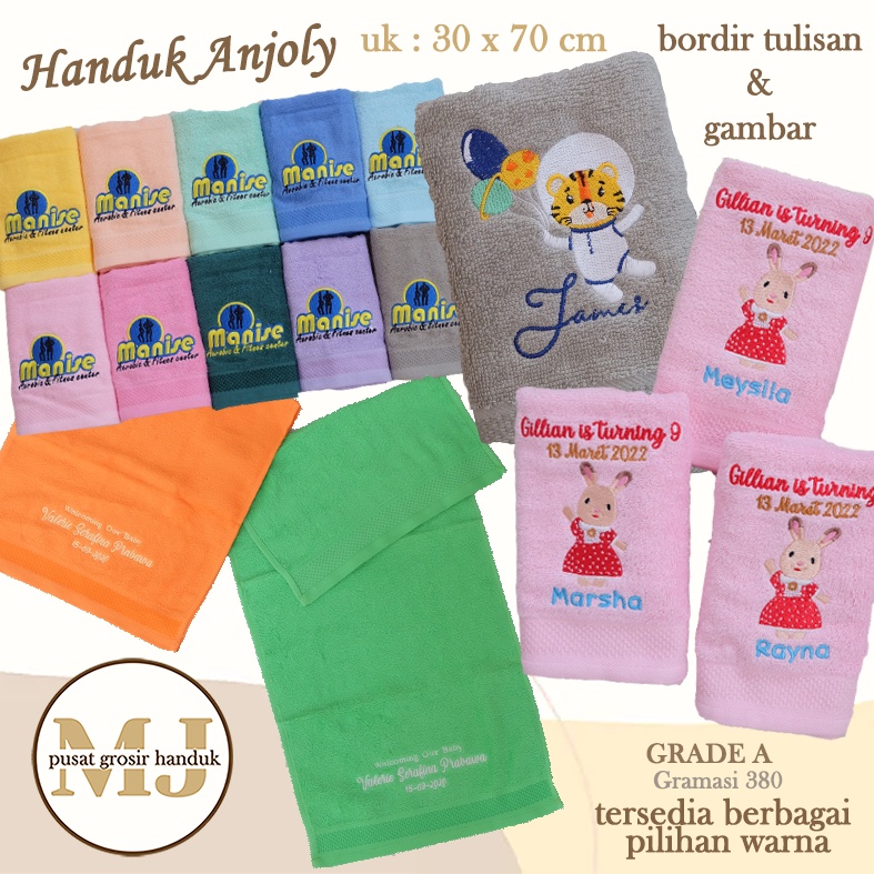 Handuk bordir / handuk bordir olahrga / handuk bordir souvenir / handuk 30 x 70 / handuk souvenir / 