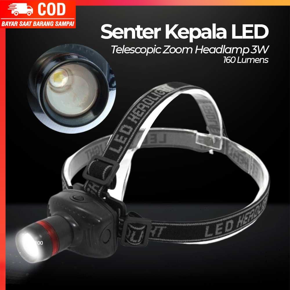 ( 100% BARANG ORI ) TRLIFE Senter Kepala LED Telescopic Zoom Headlamp 3W - BL253