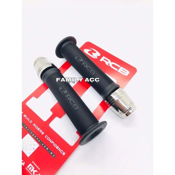 RACING BOY - PAKET HANDGRIP HANDFAT HANDLE GRIP RCB HG55 DAN HG66 PLUS JALU STANG STEINLESS BERAT UNTUK SEMUA JENIS MOTOR UNIVERSAL