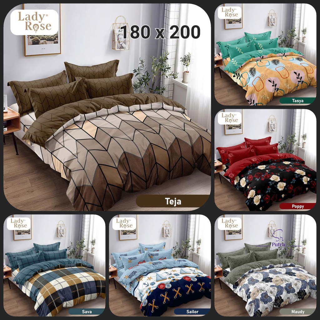 Bed Cover Rumbai Lady rose From Internal Ukuran 180 x 200