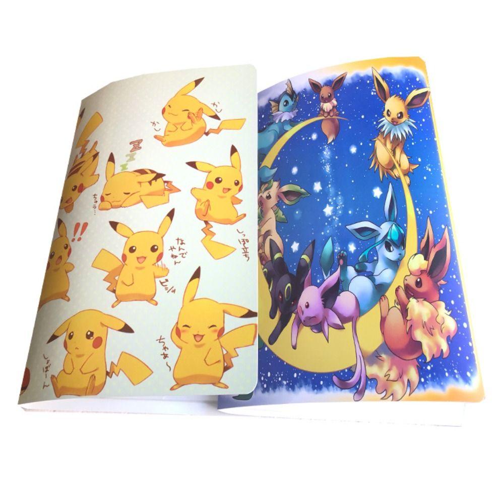 Lanfy Pocket Elf Collection Buku Hadiah Mainan Anak Kartun Anime Kolektor Kartu Buku Penyimpanan Foto Kapasitas Besar Game Kartu Folder Pikachu Koleksi Surat Pokmon Cards Book