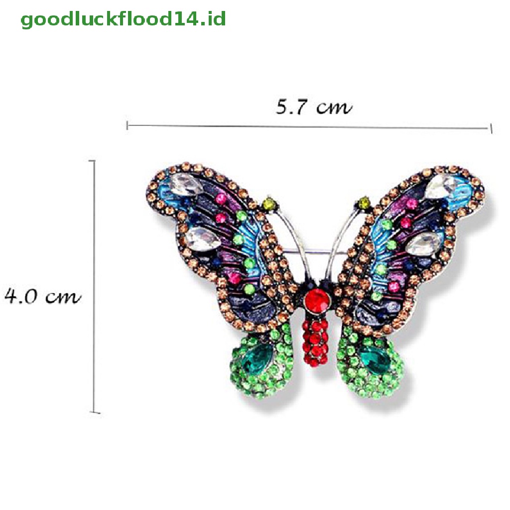 [GOOGFOUR] 1pc Elegan Pesona Kupu-Kupu Bros Wanita Berlian Imitasi Besar Butterfly Pins [TOP]