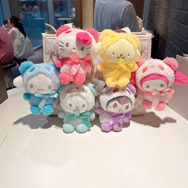 KEYCHAIN GANTUNGAN KUNCI  MELODY CINNAMOROLL KUROMI POMPOMPURIN POCHACCO DOG HELLO KITTY HOODIE