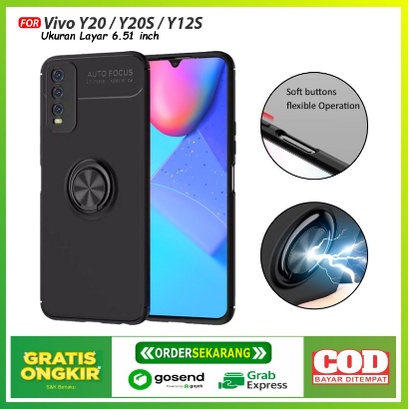 Case Autofocus Magnetic Ring / invisible autofocus iring For Vivo Y20 / Y20s / Y12s FULL Back Cover