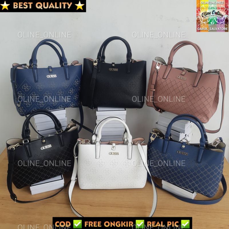 tas amara satchel bag bolong bolong laser cut logo small transparan gs top handle tali panjang talpan office pink beige navy electric blue black Readystock Cirebon ciayumajakuningan indramayu majalengka tegal jawabarat jawatengah fast delivery instan