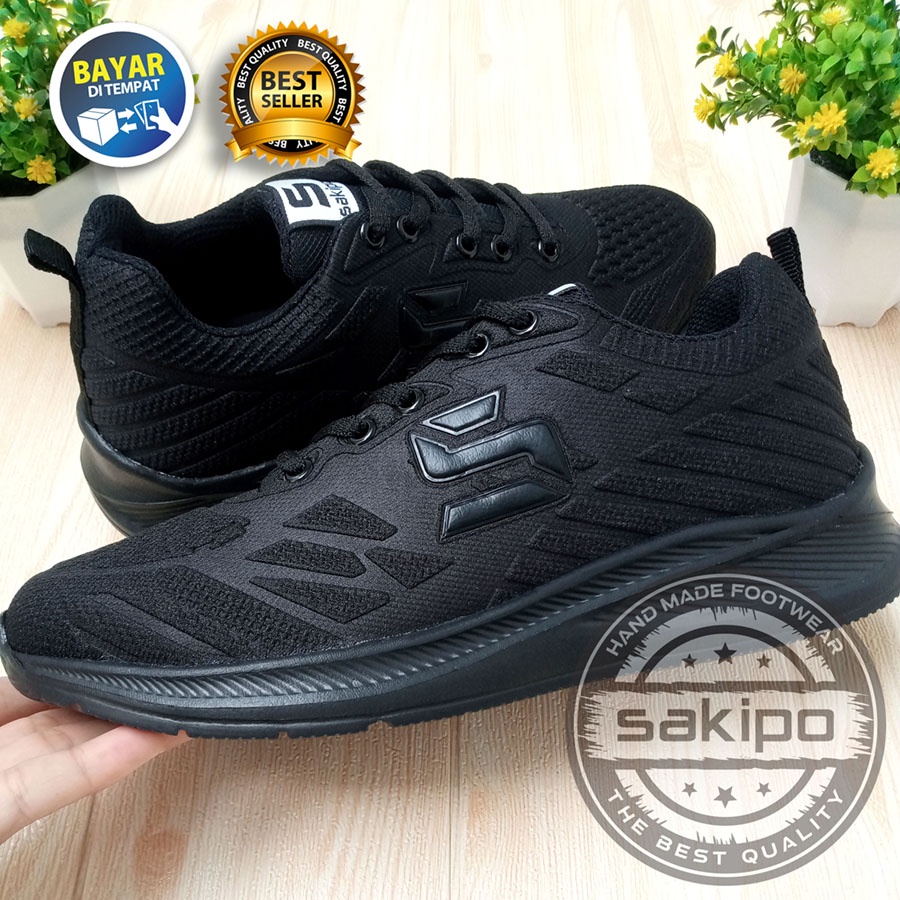 PROMO BTS KEMBALI SEKOLAH !! SEPATU SEKOLAH HITAM POLOS MEREK SAKIPO SD SMP SMA SMK KULIAH / SEPATU OLAHRAGA BERTALI WARNA HITAM POLOS  / SEPATU JOGGING RINGAN / SEPATU LARI / SAKIPO