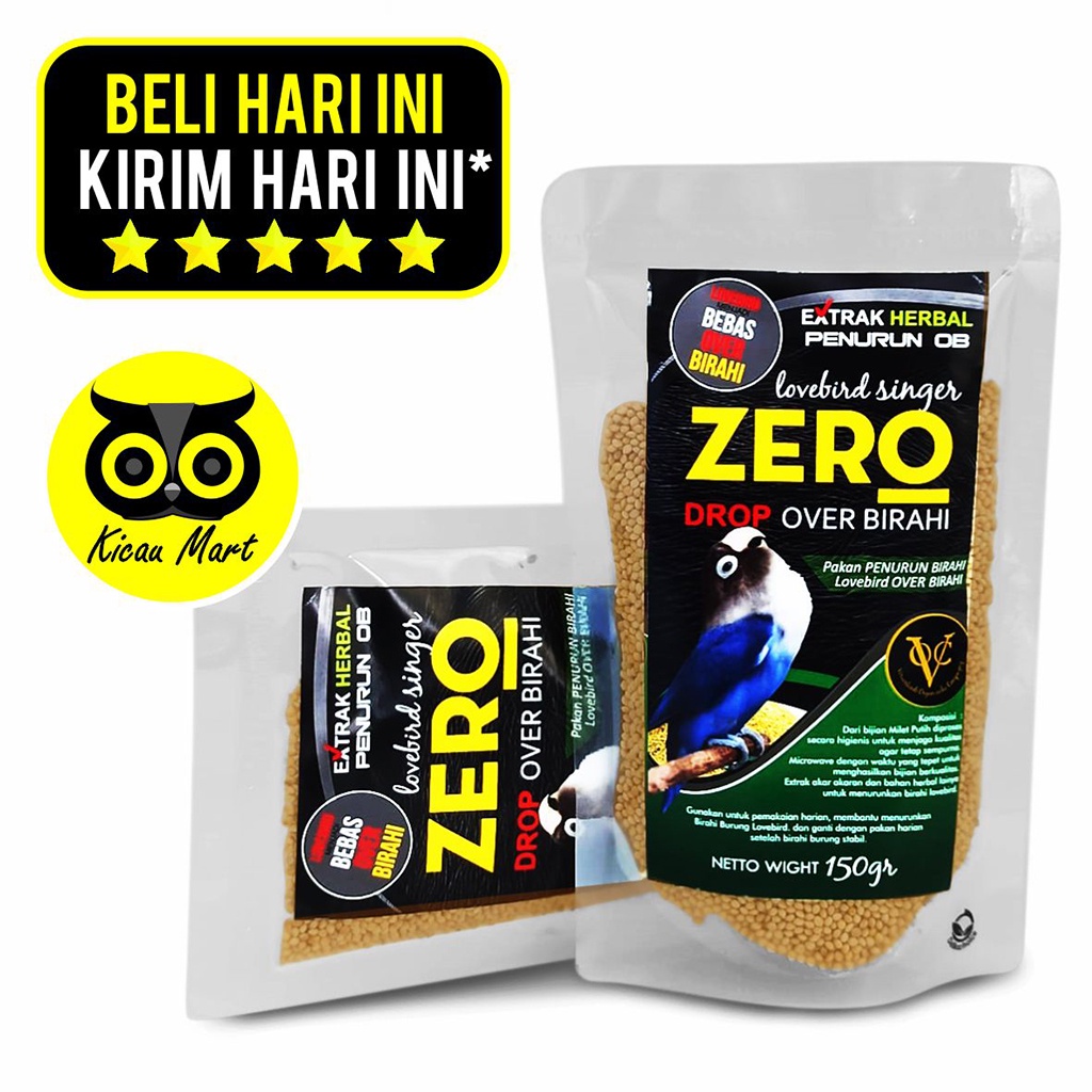 PAKAN MAKANAN HARIAN BURUNG LOVEBIRD OVER BIRAHI MILET PUTIH ZERO DROP UNCLE JARWO 150 GRAM ZEROUC