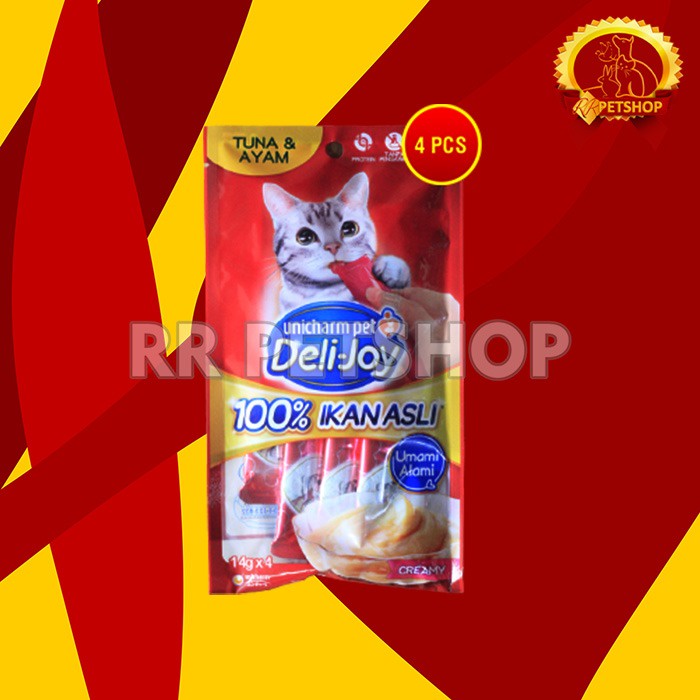 Snack Kucing Deli Joy Creamy Cat treat Cemilan 14 Gram