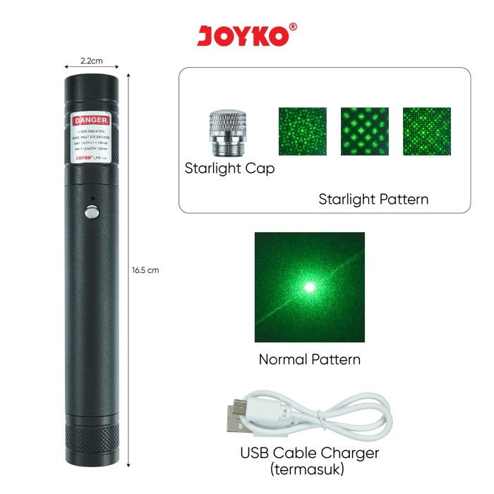 Green Laser Pointer Penunjuk Laser Hijau Senter Joyko LPR-104