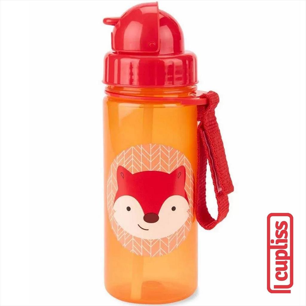 Skip Hop Zoo Flip Straw Bottle 385 ml 568310 Fox Botol Minum Skiphop 13oz