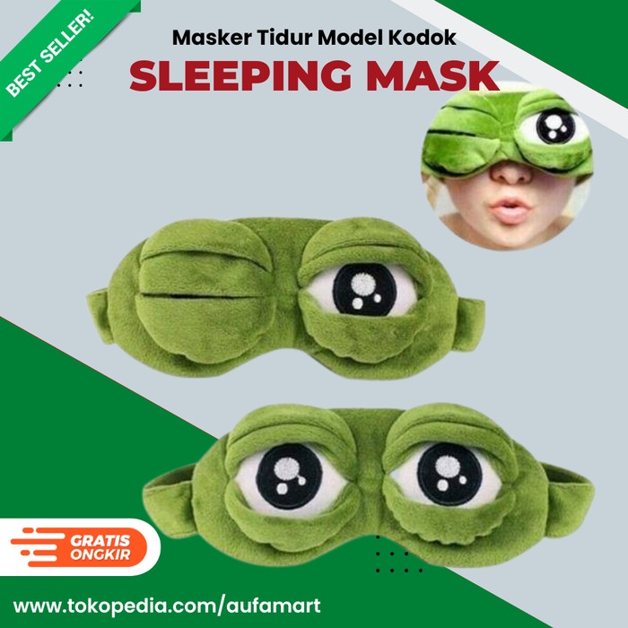 [Minimo] Penutup Mata Tidur 3D Anime Sleep Eye Mask Motif Lucu Mata Kodok Lmbut [Ada]