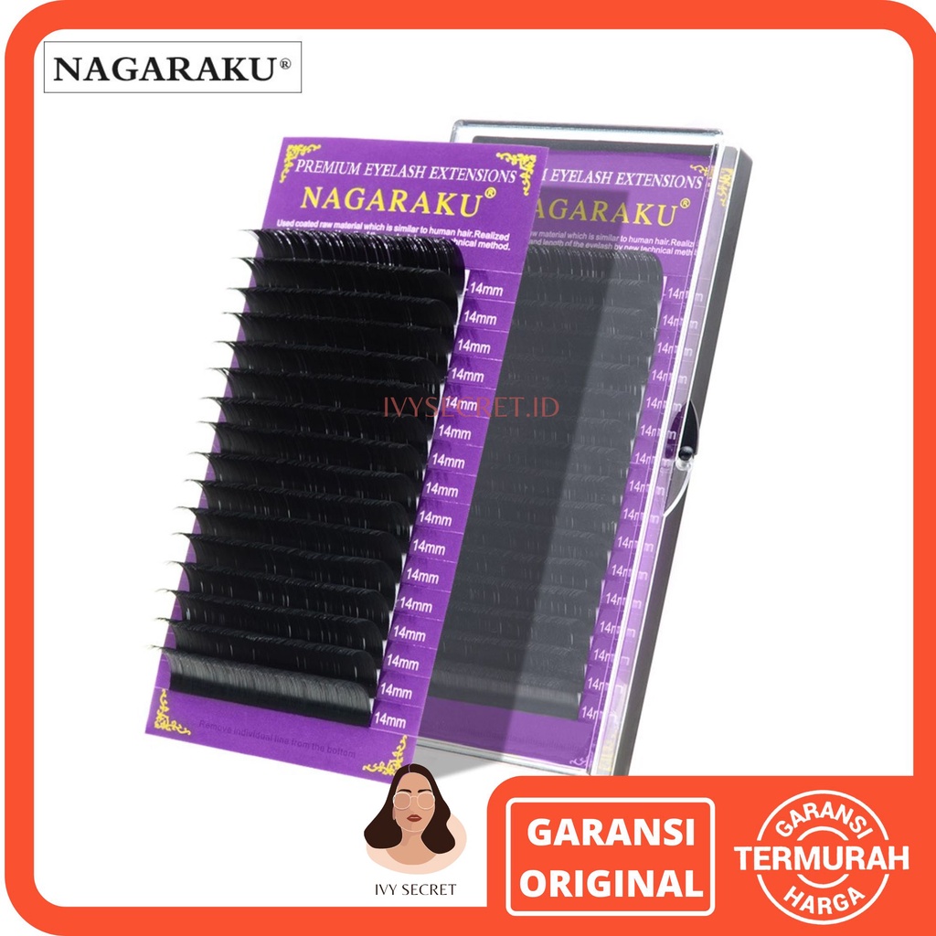 Nagaraku Natural Mink Lashes D Curl Single Eyelash Extensions Nagaraku Bulu Mata Nagaraku Eyelash Extension Premium Bulu Mata Eyelash