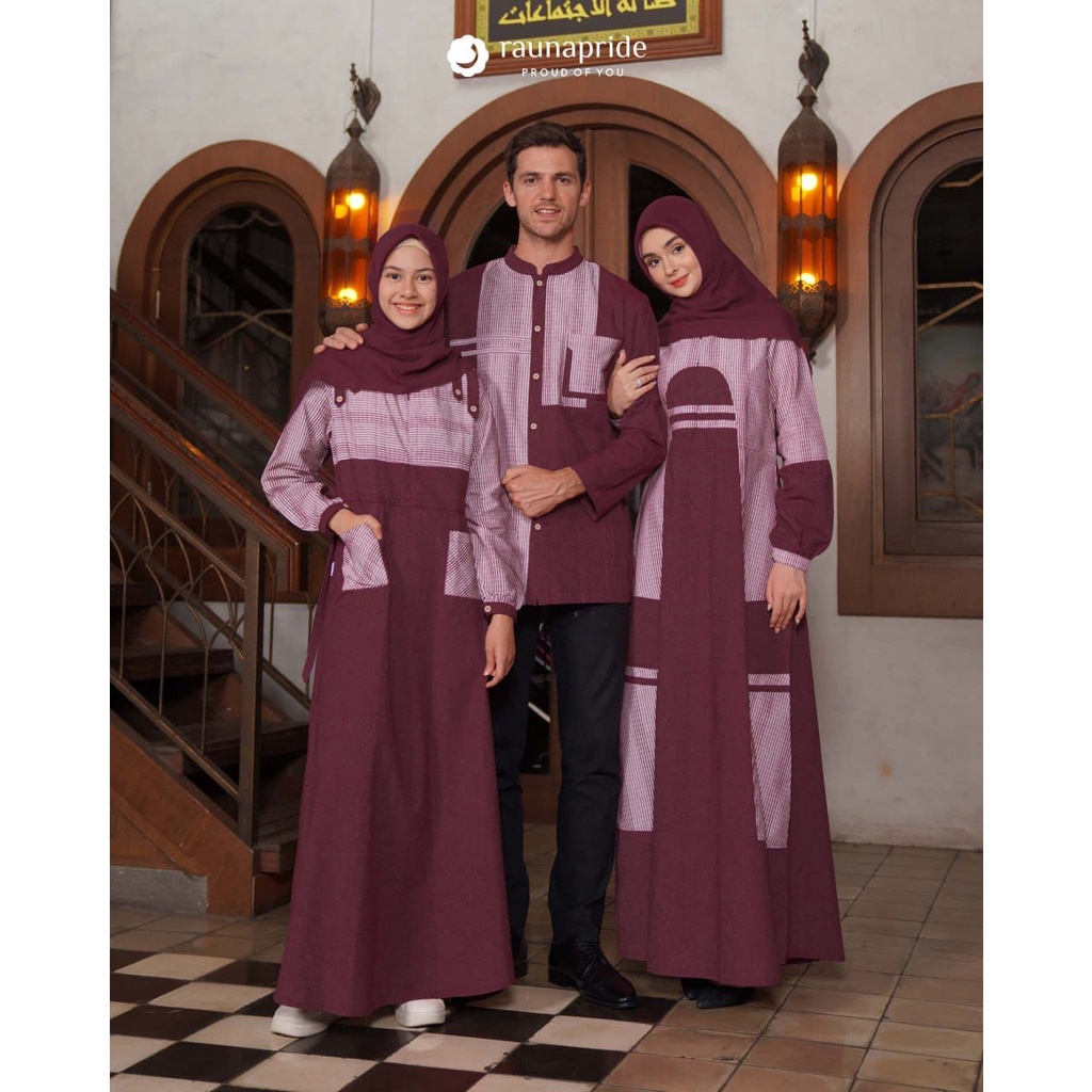 Sarimbit Couple Rauna 56 Maroon / RKK 56 PJ KC - RKK 56 PJ - RKK 56 - RGD 56 - RGR 56 / Fashion Muslim Gamis Koko Couple Sarimbit Rauna Terbaru 2023