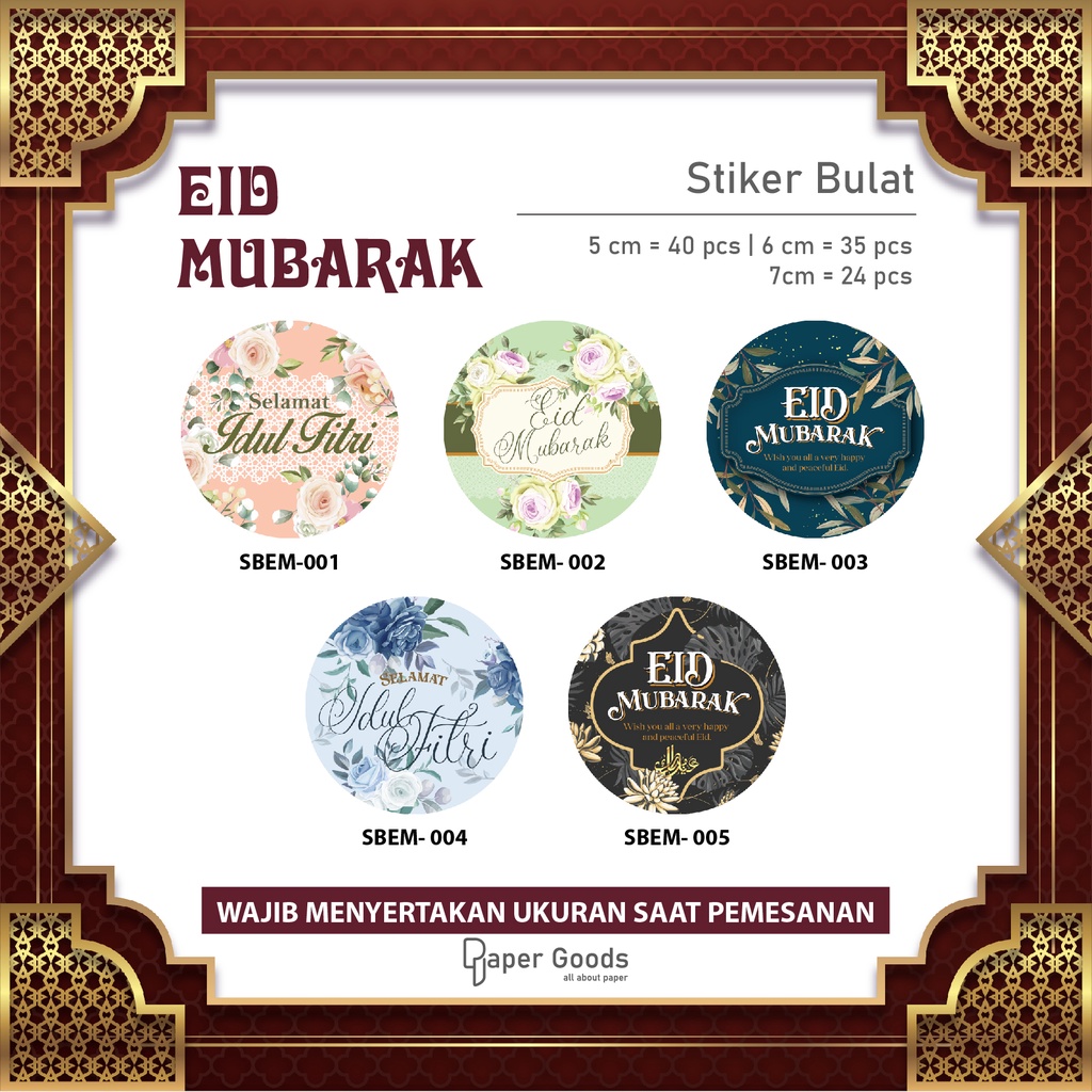 Stiker Ucapan Idul Fitri / Stiker Bulat / Stiker Idul Fitri / Stiker Toples / Stiker Lebaran
