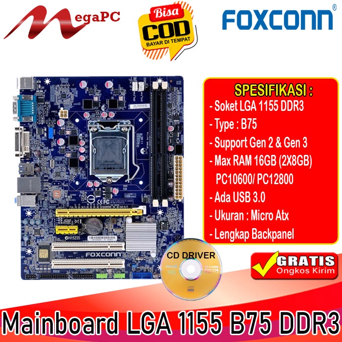 Mainboard 1155 B75 Asrock + Core i5 3470 + FAN + RAM 4GB