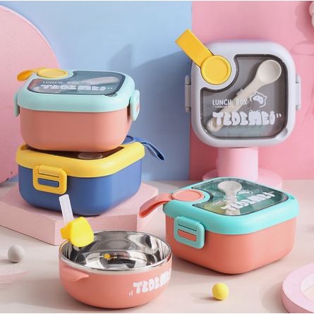 MARKAS-NEW!! STAINLESS STEEL DINNERWARE FOR KIDS 750ML KODE 6126 KOTAK MAKAN LUNCHBOX