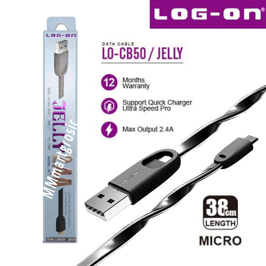 Log-On / Data Cable Handphone / Kabel Data Jelly 2.4A / Charger LO CB50