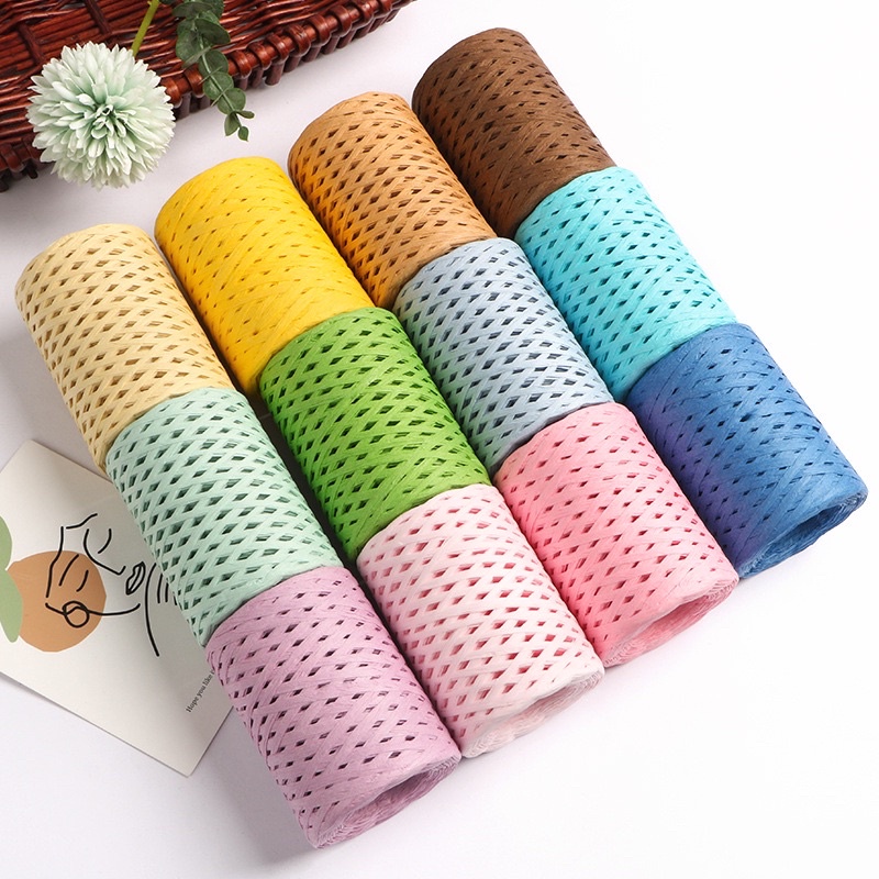 Benang Rajut Kertas Raffia Twisted Paper Yarn 300 M - RAISA