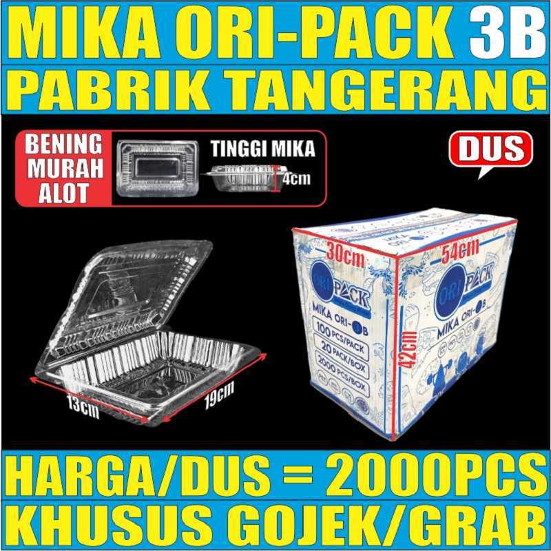 Mika Kue Tray Box Nasi Uk 3 Tempat Kemasan Jajanan Pasar Plastik Bening Murah