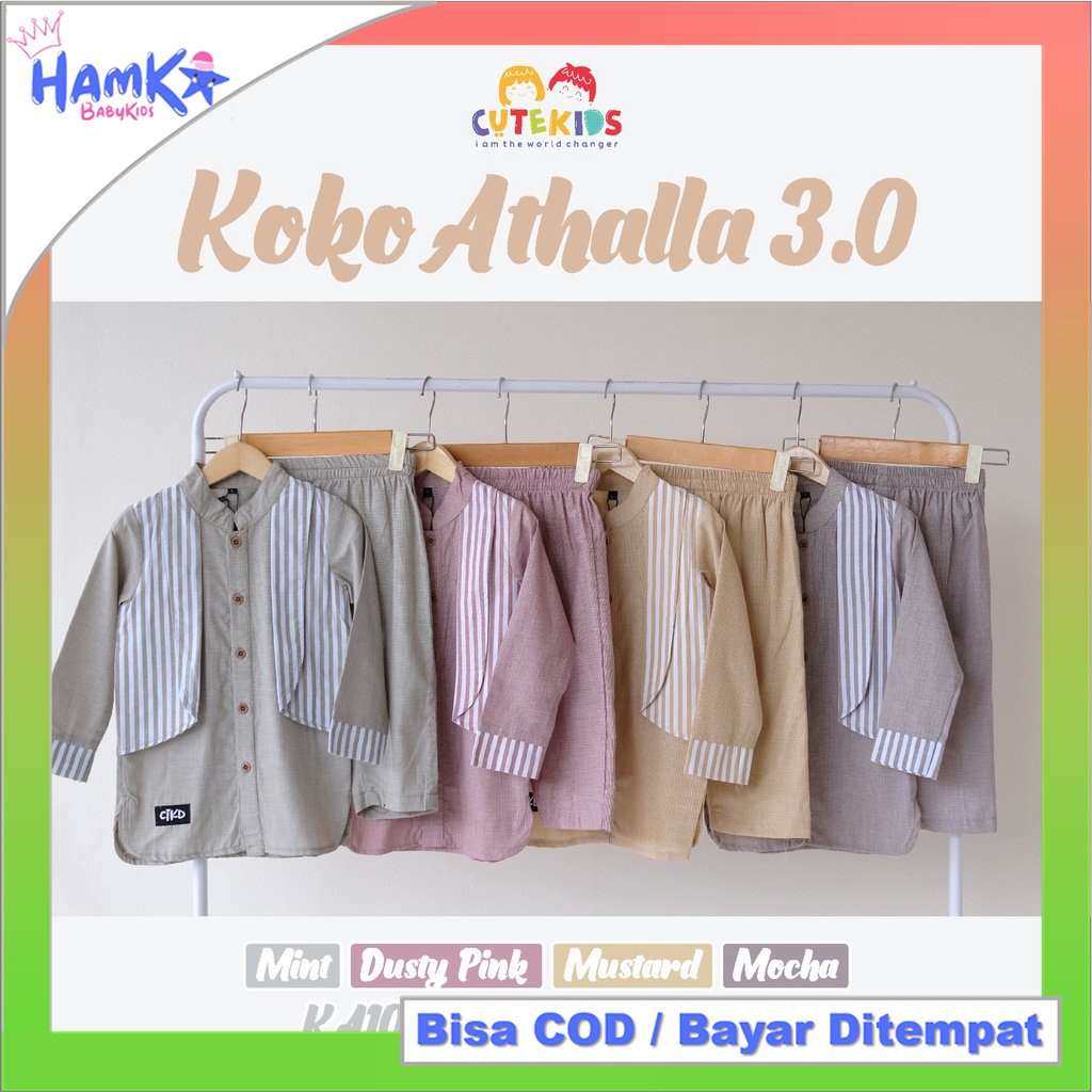 Baju Muslim Anak Bayi Laki Laki 3 Bulan - 6 Tahun Athalla 3.0 Setelan Koko Bayi 0 6 Bulan 6 12 Bulan Anak 1 2 Tahun 2 3 Tahun 4 5 Tahun Lengan Panjang