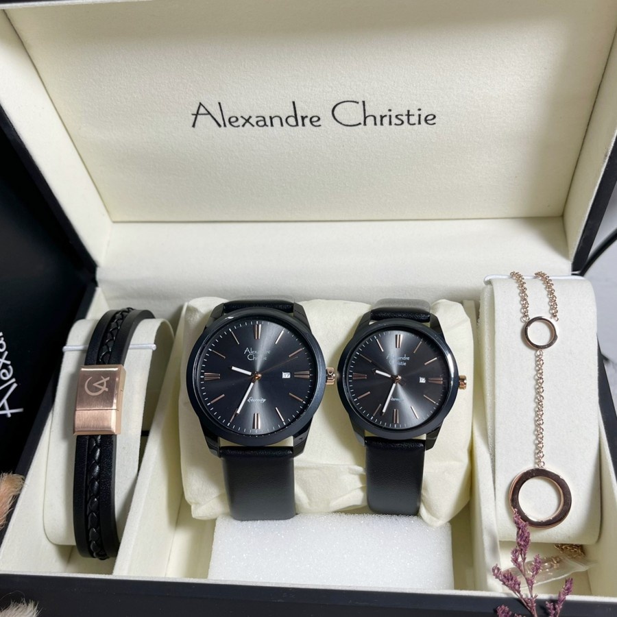 JAM TANGAN ALEXANDRE CHRISTIE AC 8668 BOX SET COUPLE ORIGINAL GARANSI RESMI 1 TAHUN