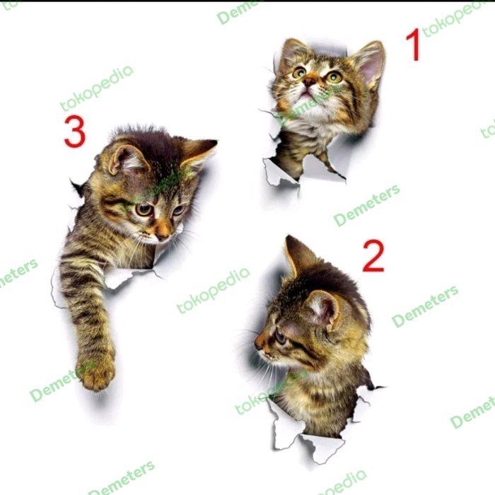 WALL STICKER CAT STIKER KUCING WALLPAPER CATS DEKORASI HIASAN DINDING