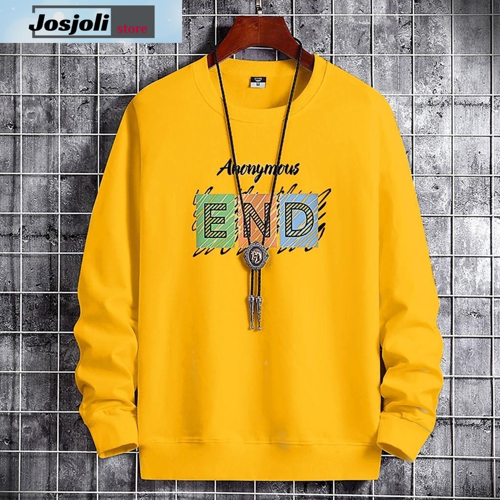 JOSJOLI_STORE/Baju Sweater Enjoy, Arnold, End, Farewell, Black/Atasan Pria Dewasa Lengan Panjang/Fit to L