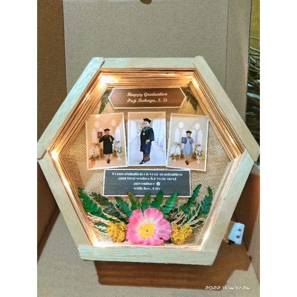 Frame hexagonal/ Kado Unik stik es / Frame hexa stik es