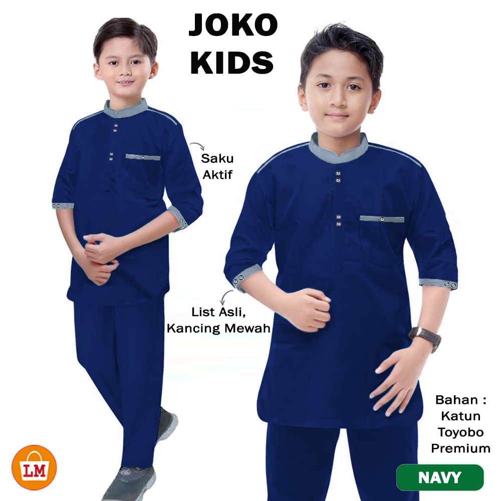 Setelan Koko Anak Muslim JOKO KIDS Laki-Laki Baju Ramadhan Idul Fitri XS-L LMS 27249