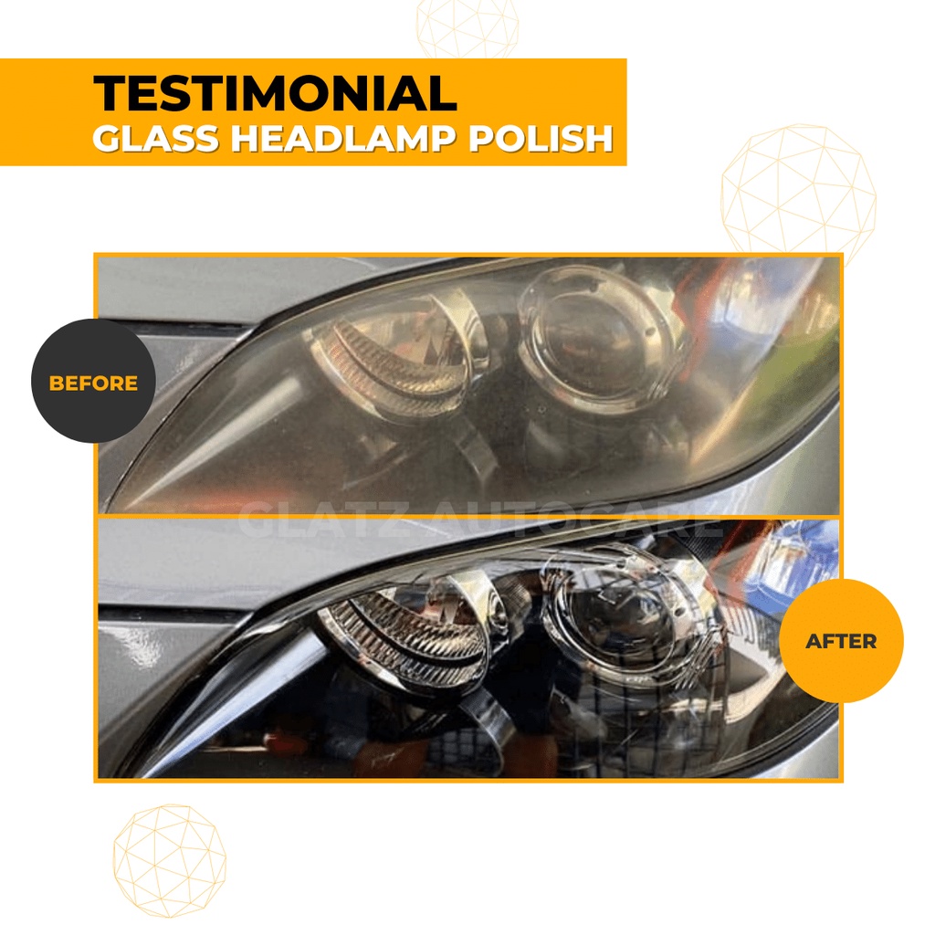 Pengkilap Mika Lampu Depan Mobil yang Buram Kuning Kusam GLATZ Headlamp Polish