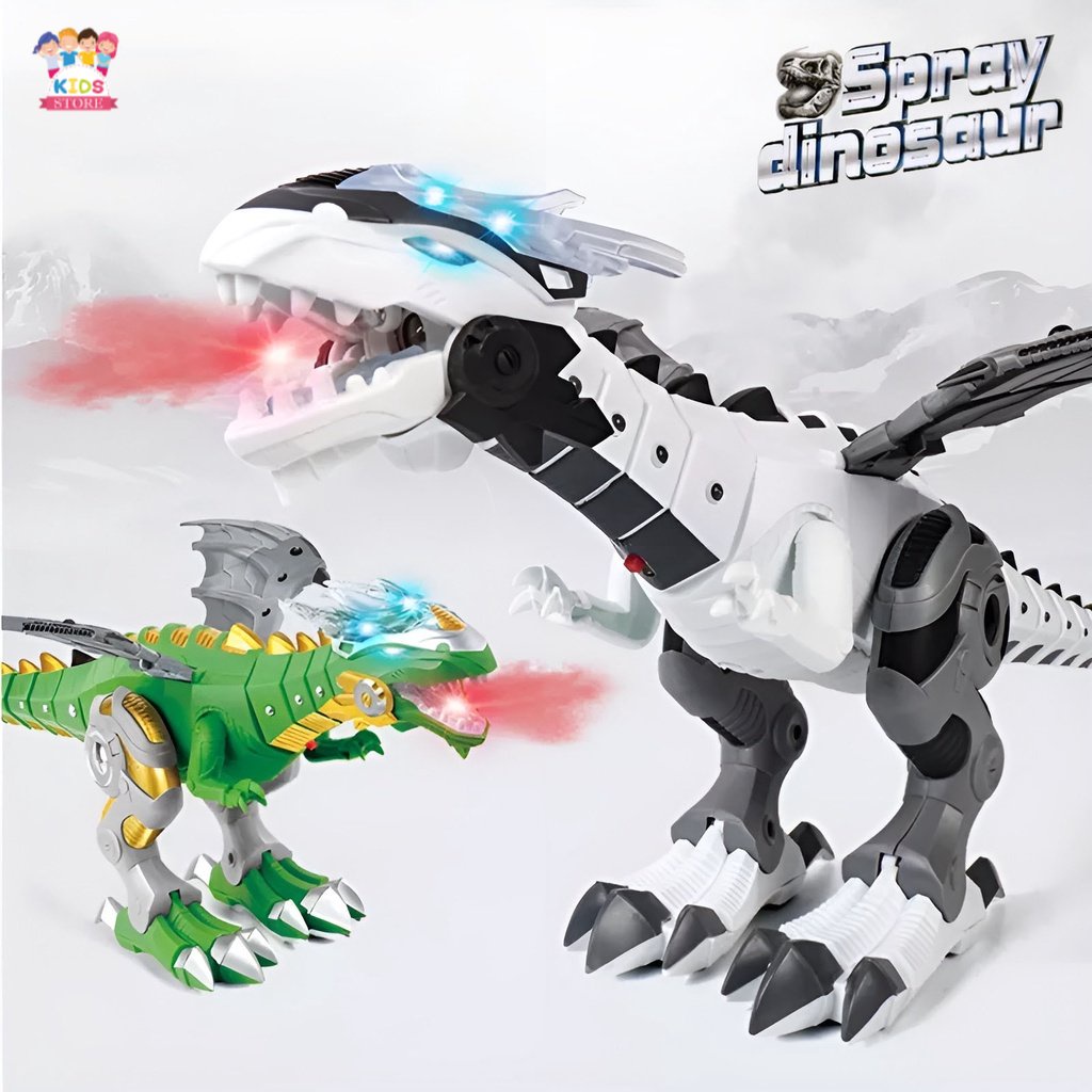 Spray Dinosaurus T-Rex Besar | Bersayap &amp; Keluar Seperti Api | Mainan Robot Dinosaurus Besar Baterai | Mainan Terbaru 2023