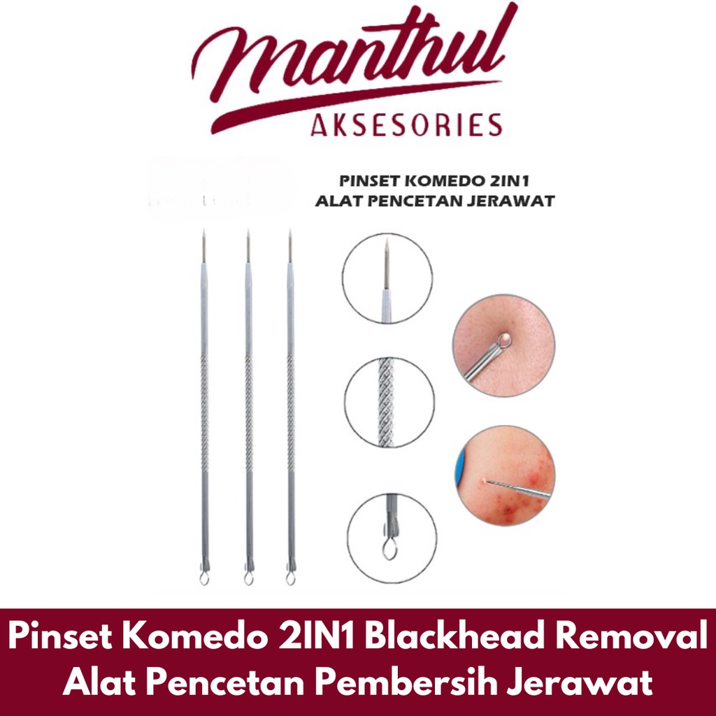 Pinset Komedo 2IN1 Blackhead Removal Alat Pencetan Pembersih Jerawat