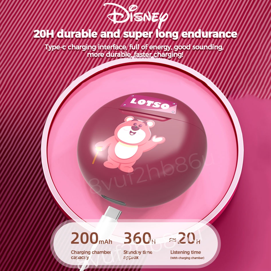 Ori Disney Q33 Wireless Headset TWS Bluetooth Earphone Cute Cartoon HIFI Stereo Earbuds in-Ear Noise Reduc