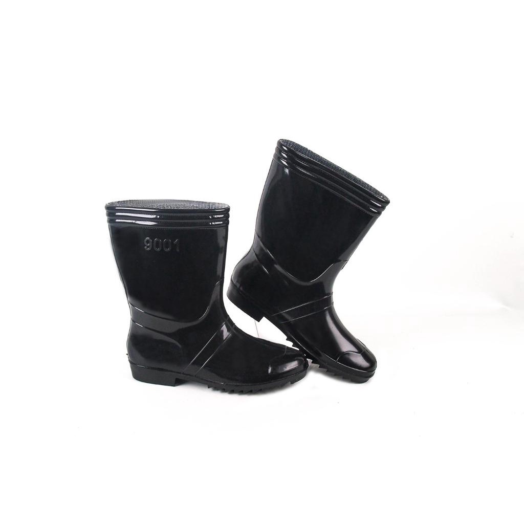 Sepatu Boot Pendek Jeep 9001 Full Black - Sepatu Perkebunan Kebersihan