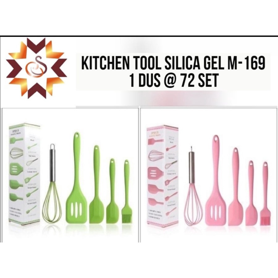 Scraper Spatula Set Kitchen Tool Silika Gel Silkon Silicone Teflon M169 - 5 pcs
