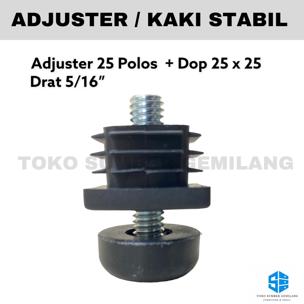 Disc Stabil Kaki Meja Adjuster / Stabil Kaki Adjuster / Adjuster 25 Polos + Dop Pipa