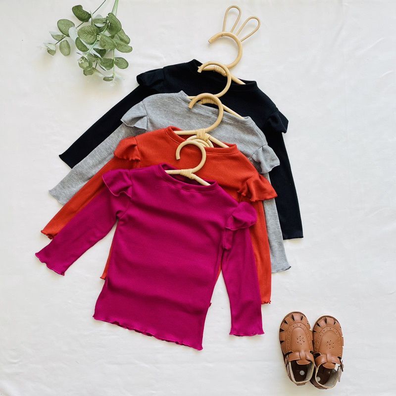 Baju Atasan Anak Perempuan Syakila Ruffle Knit Tee 1-5 Tahun