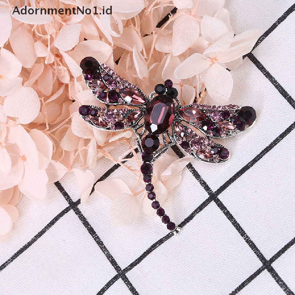 [AdornmentNo1] Kristal Vintage Capung Bros Untuk Wanita Fashion Serangga Brooch Pin Perhiasan [ID]