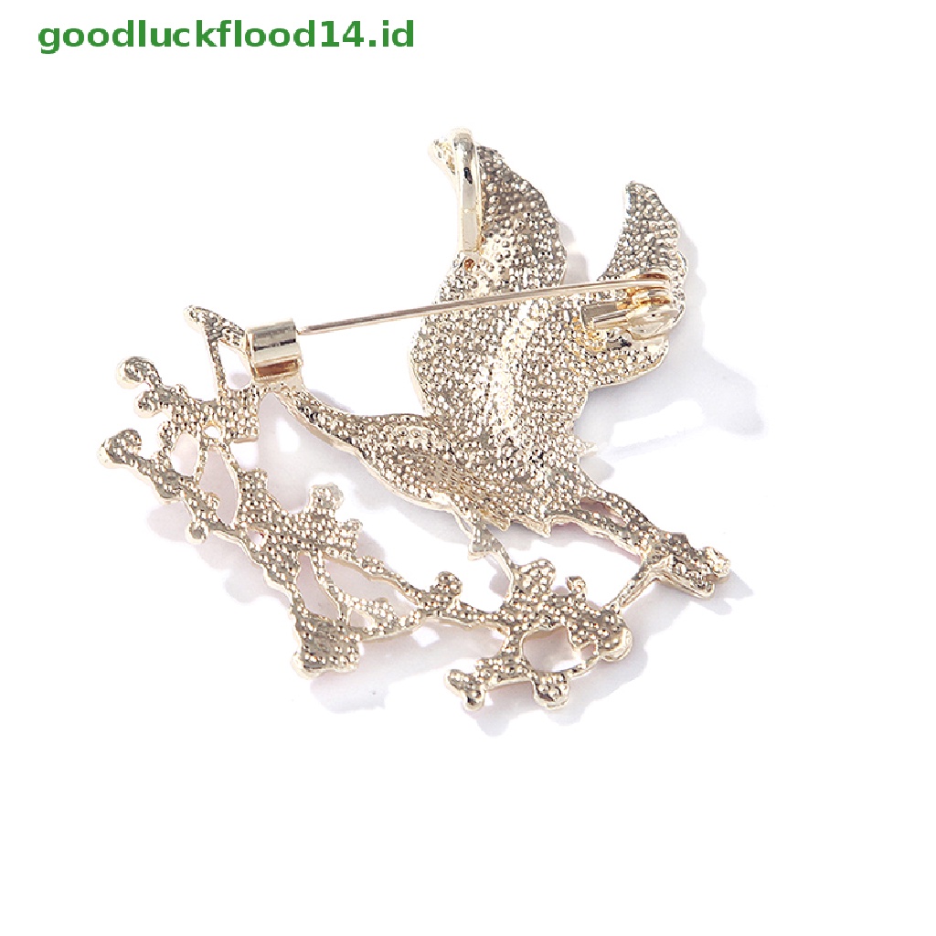 [GOOGFOUR] Enamel Bunga Crane Bros Untuk Wanita Unisex Burung Hewan Pesta Bros Pin Hadiah [TOP]