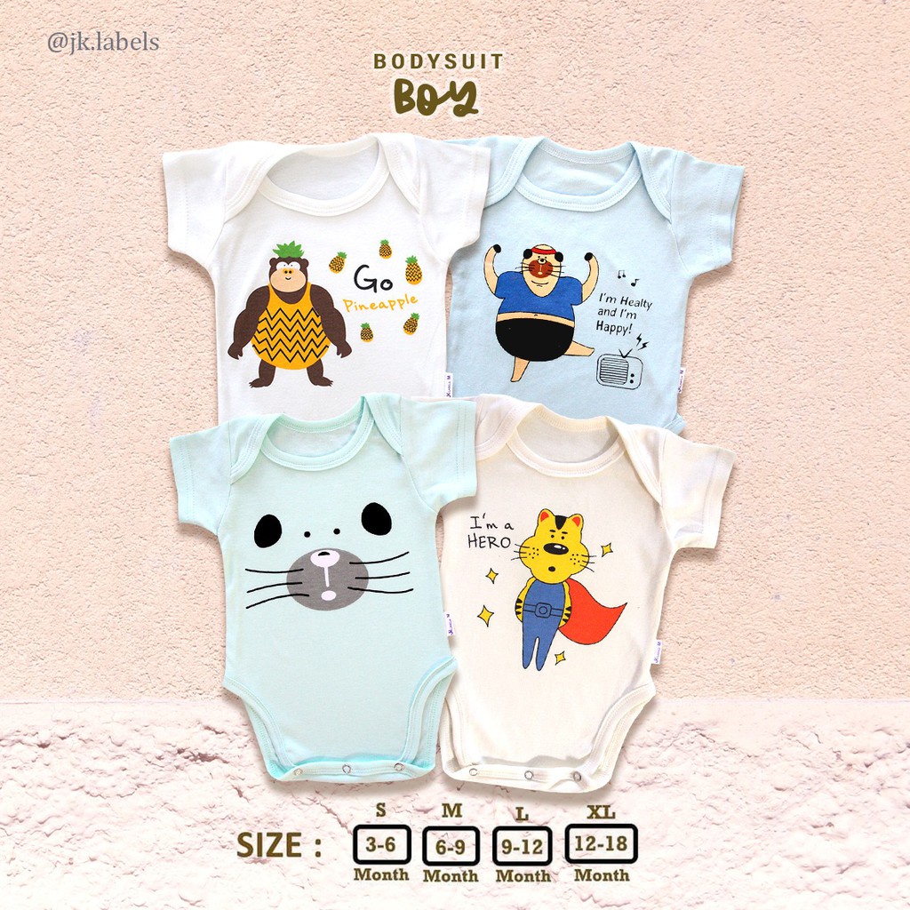 JK Labels BODYSUIT MOTIF / Bodysuit Jumper Anak Laki-Laki Perempuan