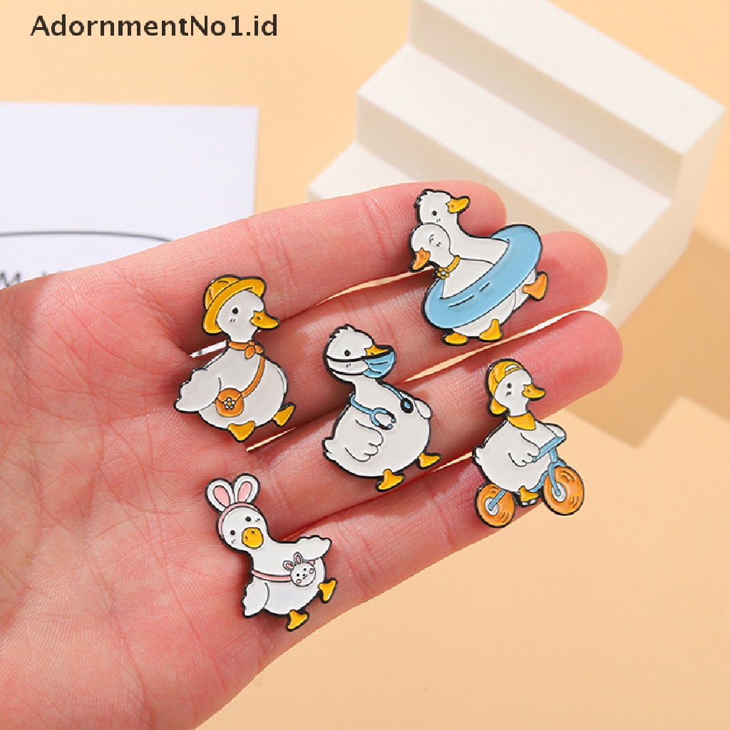 [AdornmentNo1] Hewan Yang Indah Enamel Pin Custom Bebek Angsa Belanja Berenang Bersepeda Bros Tas Kerah Pin Kartun Lucu Lencana Perhiasan Hadiah Untuk Anak [ID]