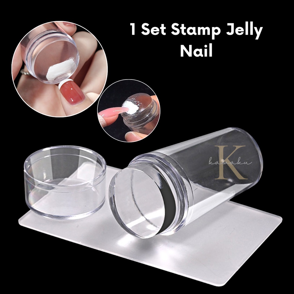 Stamp Jelly/ 1 Set Stamping Tools Nail art Stempel Kuku Bahan Silicone Transparan