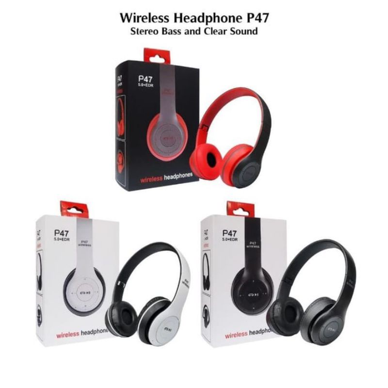 Headphone Bando Bluetooth P47 Earphone J Bluetooth P47 Bluetooth Wireless