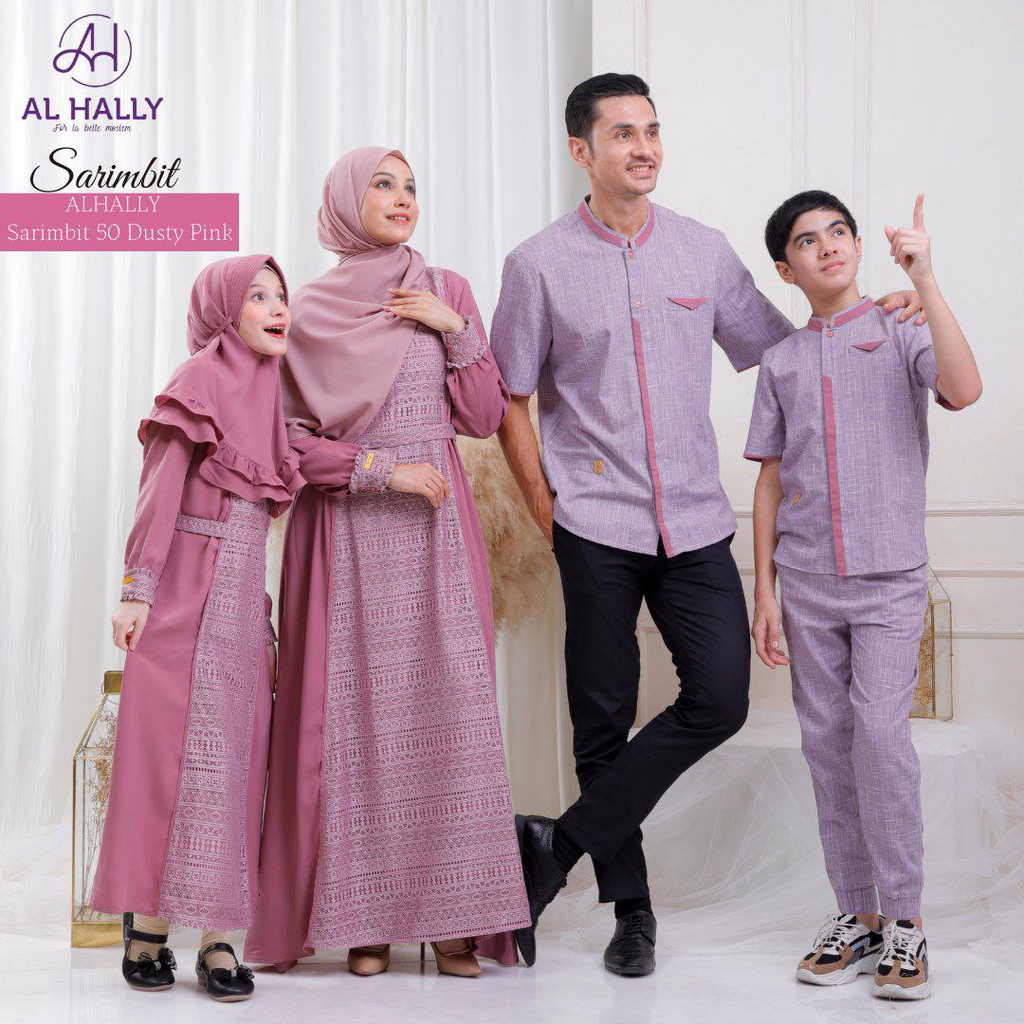 Sarimbit Keluarga ALHALLY SARIMBIT 50 DUSTY PINK || SAFIRA - SYAFI DUSTY PINK [COD]