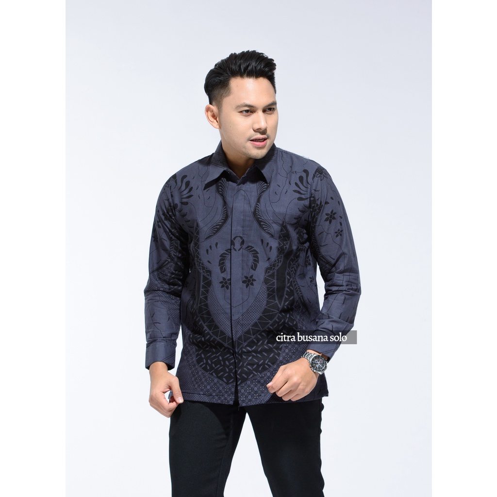 DAVIDE Kemeja Batik Pria Full Furing Bahan Katun Primisima