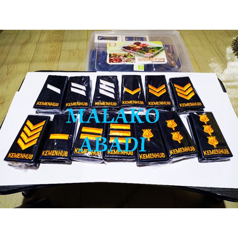 Pangkat Kemenhub bordir biru tua Perhubungan laut